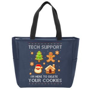 Tech Support IM Here To Delete Your Cookies Christmas Zip Tote Bag