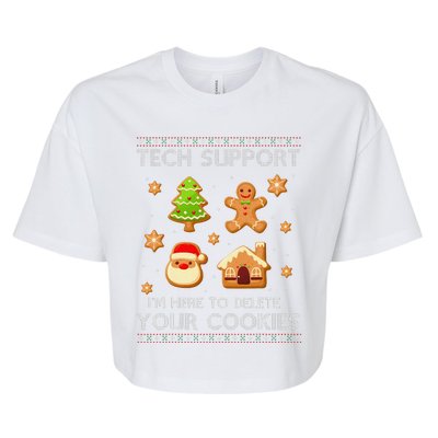 Tech Support IM Here To Delete Your Cookies Christmas Bella+Canvas Jersey Crop Tee