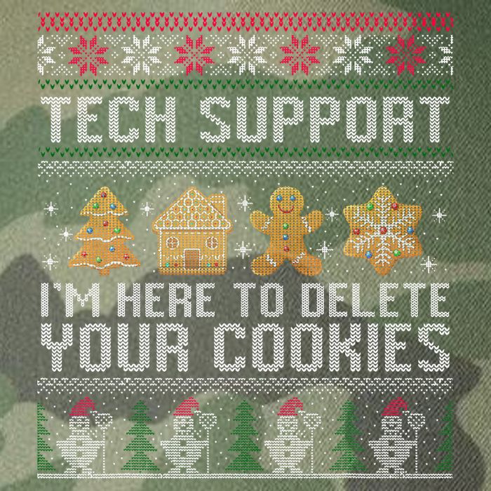 Tech Support I’M Here To Delete Your Cookies Christmas Legacy Tie Dye Trucker Hat