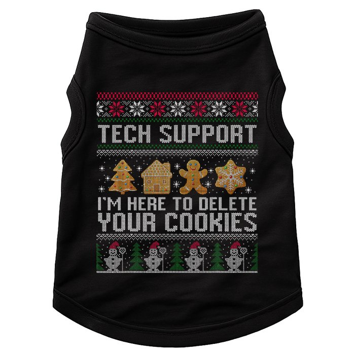 Tech Support I’M Here To Delete Your Cookies Christmas Doggie Tank