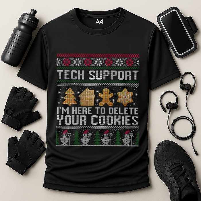 Tech Support I’M Here To Delete Your Cookies Christmas Performance Shirt