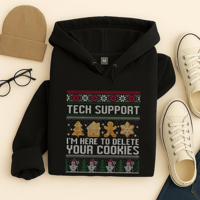 Tech Support I’M Here To Delete Your Cookies Christmas Hoodie