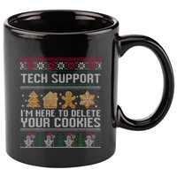 Tech Support I’M Here To Delete Your Cookies Christmas 11oz C Handle Ceramic Mug
