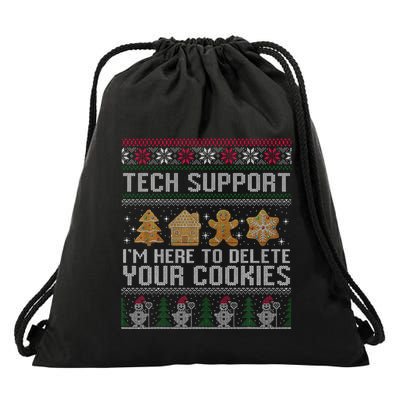 Tech Support I’M Here To Delete Your Cookies Christmas Drawstring Bag