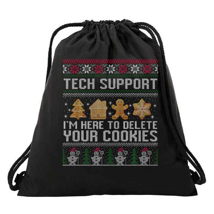 Tech Support I’M Here To Delete Your Cookies Christmas Drawstring Bag