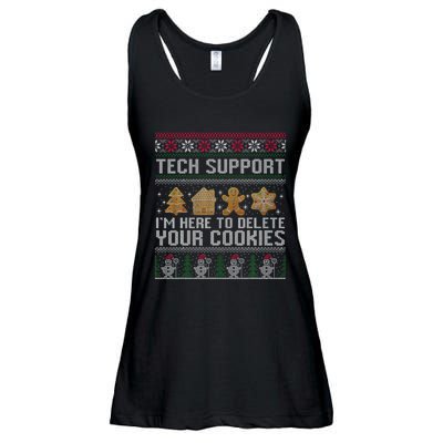 Tech Support I’M Here To Delete Your Cookies Christmas Ladies Essential Flowy Tank