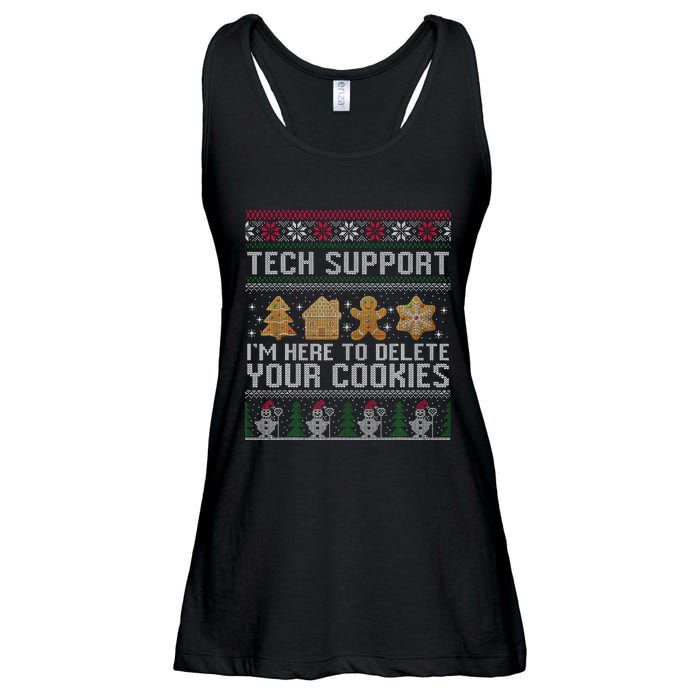 Tech Support I’M Here To Delete Your Cookies Christmas Ladies Essential Flowy Tank