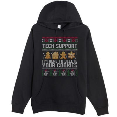 Tech Support I’M Here To Delete Your Cookies Christmas Premium Pullover Hoodie