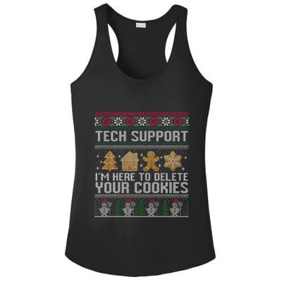 Tech Support I’M Here To Delete Your Cookies Christmas Ladies PosiCharge Competitor Racerback Tank