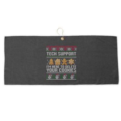 Tech Support I’M Here To Delete Your Cookies Christmas Large Microfiber Waffle Golf Towel