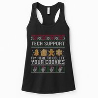 Tech Support I’M Here To Delete Your Cookies Christmas Womens Tank Top