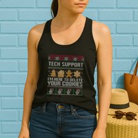 Tech Support I’M Here To Delete Your Cookies Christmas Womens Tank Top