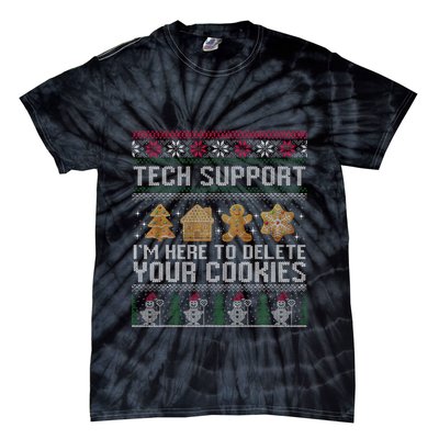 Tech Support I’M Here To Delete Your Cookies Christmas Tie-Dye T-Shirt