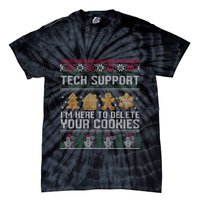 Tech Support I’M Here To Delete Your Cookies Christmas Tie-Dye T-Shirt
