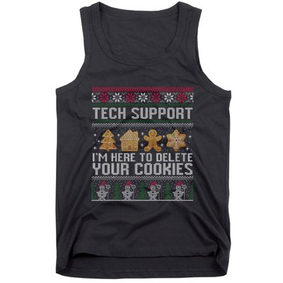 Tech Support I’M Here To Delete Your Cookies Christmas Tank Top