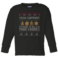 Tech Support I’M Here To Delete Your Cookies Christmas Toddler Long Sleeve Shirt