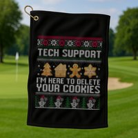 Tech Support I’M Here To Delete Your Cookies Christmas Golf Towel