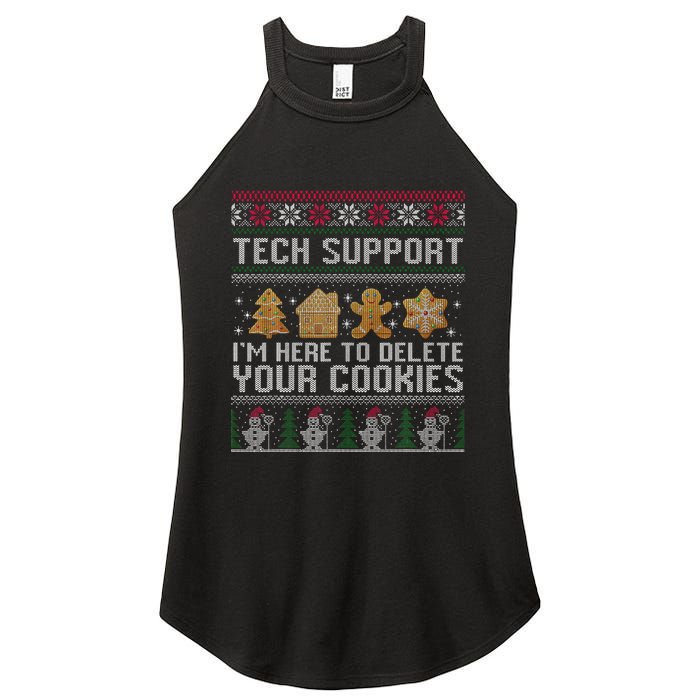 Tech Support I’M Here To Delete Your Cookies Christmas Women's Perfect Tri Rocker Tank