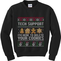 Tech Support I’M Here To Delete Your Cookies Christmas Kids Sweatshirt