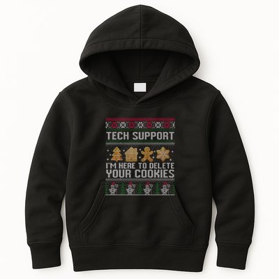 Tech Support I’M Here To Delete Your Cookies Christmas Kids Hoodie