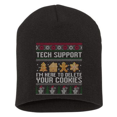 Tech Support I’M Here To Delete Your Cookies Christmas Short Acrylic Beanie