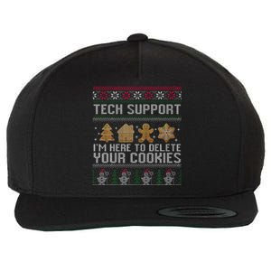 Tech Support I’M Here To Delete Your Cookies Christmas Wool Snapback Cap