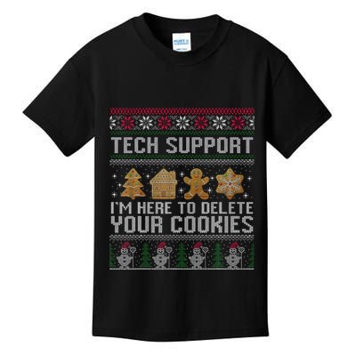 Tech Support I’M Here To Delete Your Cookies Christmas Kids T-Shirt