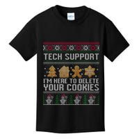 Tech Support I’M Here To Delete Your Cookies Christmas Kids T-Shirt