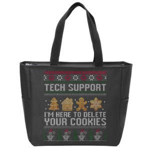 Tech Support I’M Here To Delete Your Cookies Christmas Zip Tote Bag