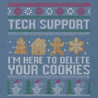 Tech Support I’M Here To Delete Your Cookies Christmas Garment-Dyed Sweatshirt