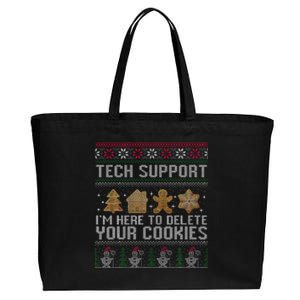 Tech Support I’M Here To Delete Your Cookies Christmas Cotton Canvas Jumbo Tote