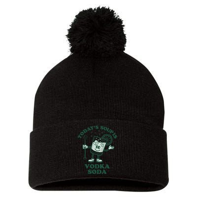 TodayS Soup Is Vodka Soda Pom Pom 12in Knit Beanie