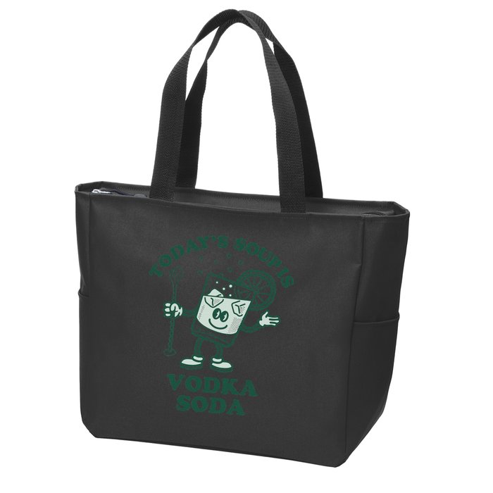 TodayS Soup Is Vodka Soda Zip Tote Bag