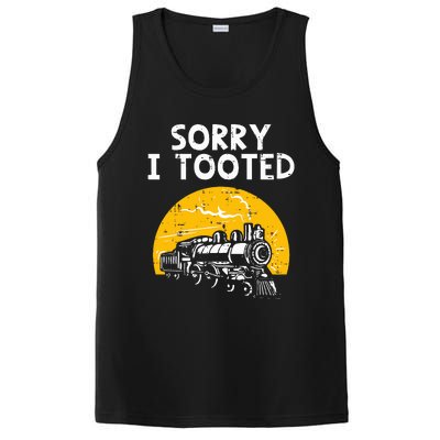 Train Sorry I Tooted Funny Locomotive Railroad PosiCharge Competitor Tank