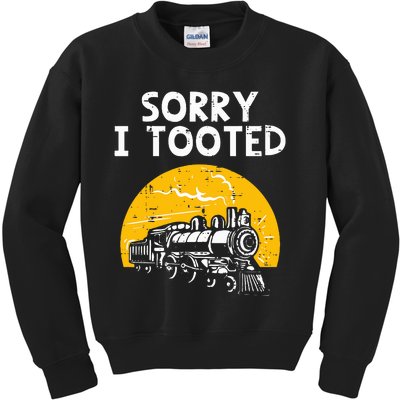 Train Sorry I Tooted Funny Locomotive Railroad Kids Sweatshirt