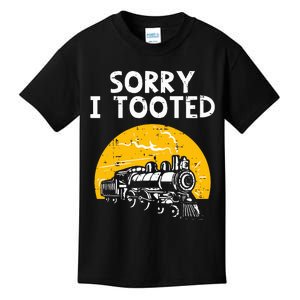 Train Sorry I Tooted Funny Locomotive Railroad Kids T-Shirt