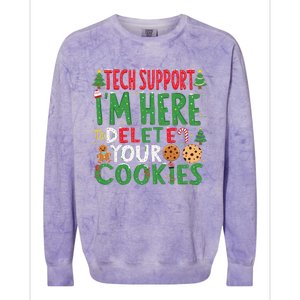 Tech Support IM Here To Delete Your Cookies Christmas Xmas Colorblast Crewneck Sweatshirt