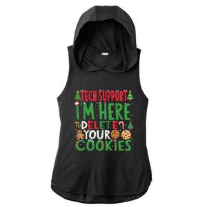 Tech Support IM Here To Delete Your Cookies Christmas Xmas Ladies PosiCharge Tri-Blend Wicking Draft Hoodie Tank