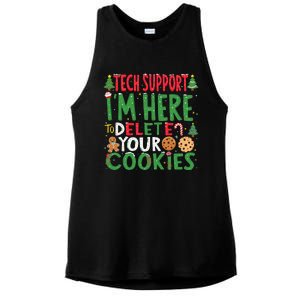 Tech Support IM Here To Delete Your Cookies Christmas Xmas Ladies PosiCharge Tri-Blend Wicking Tank