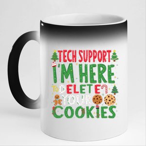 Tech Support IM Here To Delete Your Cookies Christmas Xmas 11oz Black Color Changing Mug