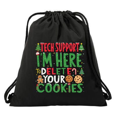 Tech Support IM Here To Delete Your Cookies Christmas Xmas Drawstring Bag