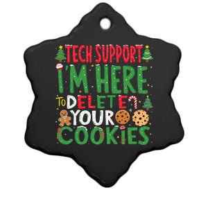 Tech Support IM Here To Delete Your Cookies Christmas Xmas Ceramic Star Ornament