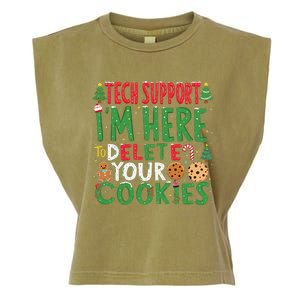 Tech Support IM Here To Delete Your Cookies Christmas Xmas Garment-Dyed Women's Muscle Tee