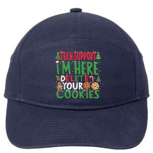 Tech Support IM Here To Delete Your Cookies Christmas Xmas 7-Panel Snapback Hat