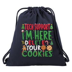 Tech Support IM Here To Delete Your Cookies Christmas Xmas Drawstring Bag