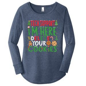 Tech Support IM Here To Delete Your Cookies Christmas Xmas Women's Perfect Tri Tunic Long Sleeve Shirt