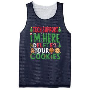 Tech Support IM Here To Delete Your Cookies Christmas Xmas Mesh Reversible Basketball Jersey Tank