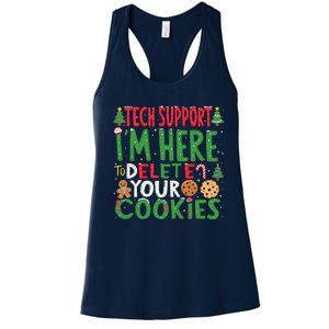 Tech Support IM Here To Delete Your Cookies Christmas Xmas Women's Racerback Tank