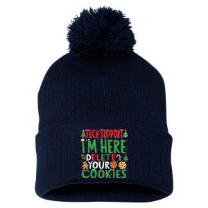 Tech Support IM Here To Delete Your Cookies Christmas Xmas Pom Pom 12in Knit Beanie