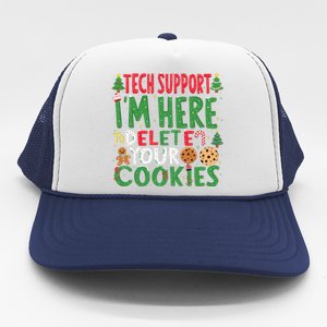 Tech Support IM Here To Delete Your Cookies Christmas Xmas Trucker Hat